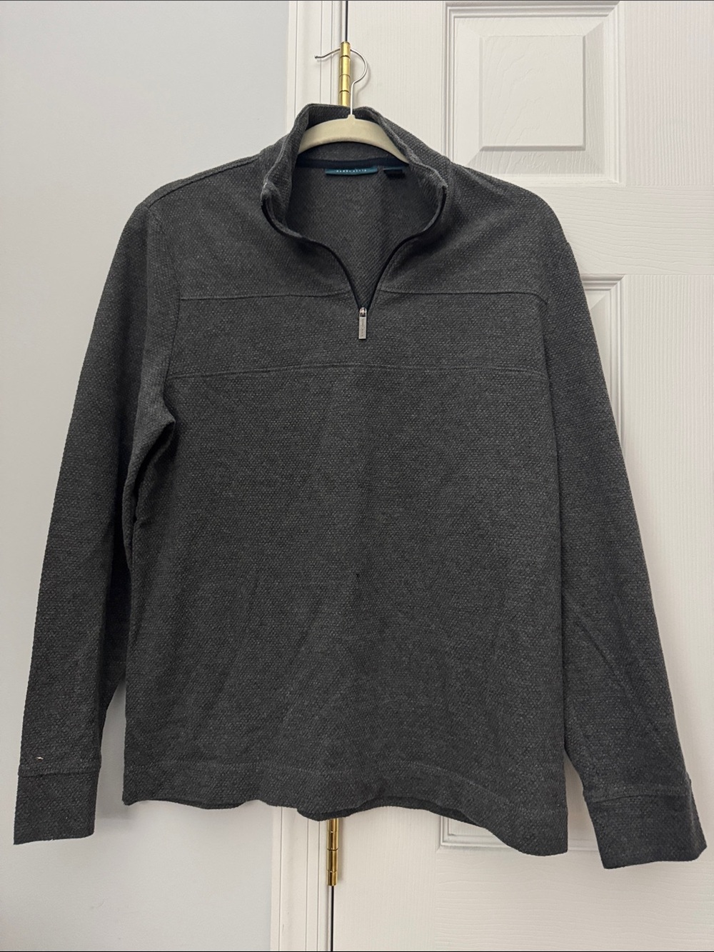 Perry Ellis Men's Charcoal Zip-Neck Sweater